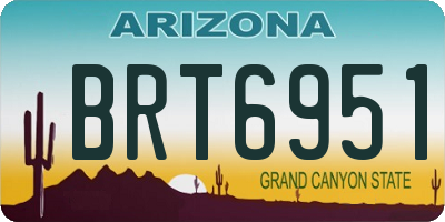 AZ license plate BRT6951