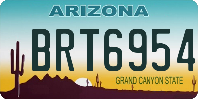 AZ license plate BRT6954