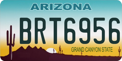 AZ license plate BRT6956