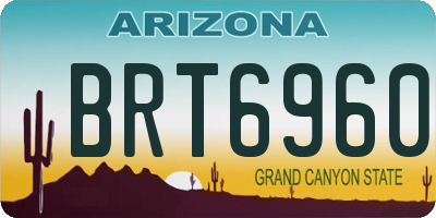 AZ license plate BRT6960