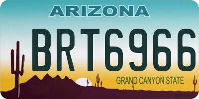 AZ license plate BRT6966