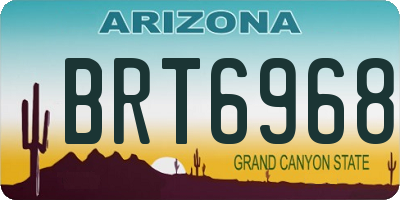 AZ license plate BRT6968