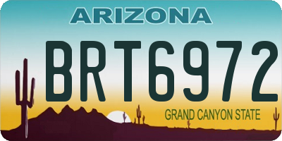 AZ license plate BRT6972