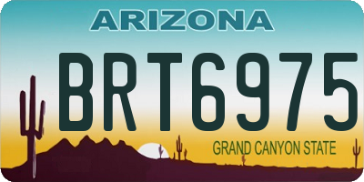 AZ license plate BRT6975