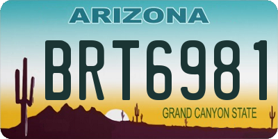 AZ license plate BRT6981