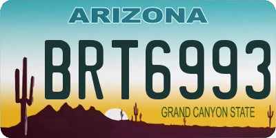 AZ license plate BRT6993