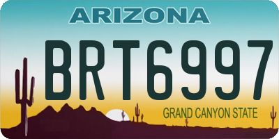 AZ license plate BRT6997