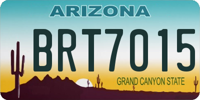 AZ license plate BRT7015
