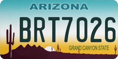 AZ license plate BRT7026