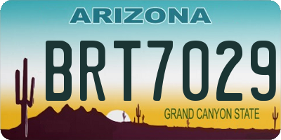 AZ license plate BRT7029