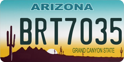 AZ license plate BRT7035
