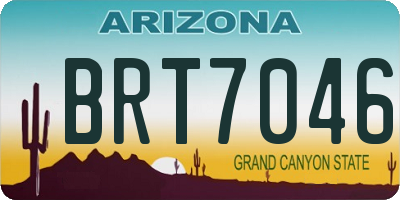 AZ license plate BRT7046