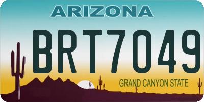 AZ license plate BRT7049