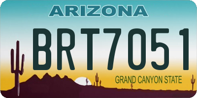 AZ license plate BRT7051