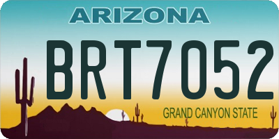 AZ license plate BRT7052