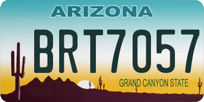 AZ license plate BRT7057