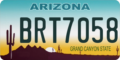AZ license plate BRT7058