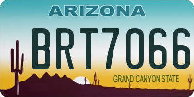 AZ license plate BRT7066