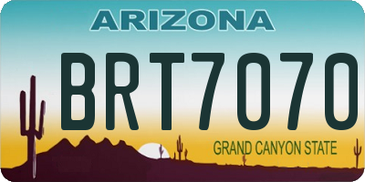 AZ license plate BRT7070