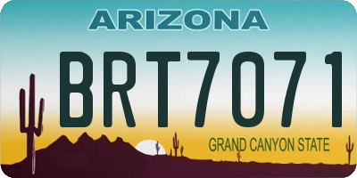 AZ license plate BRT7071
