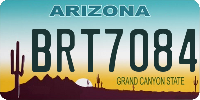 AZ license plate BRT7084