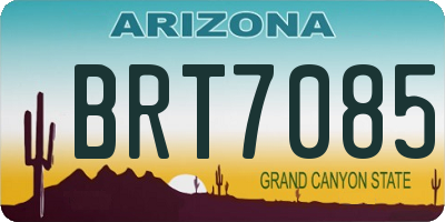 AZ license plate BRT7085