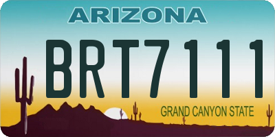 AZ license plate BRT7111