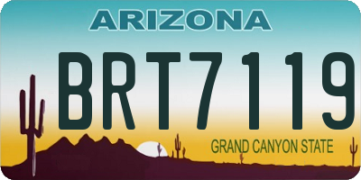 AZ license plate BRT7119