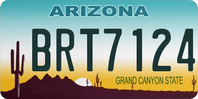 AZ license plate BRT7124
