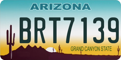 AZ license plate BRT7139