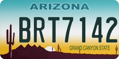 AZ license plate BRT7142