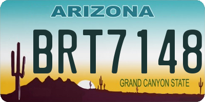 AZ license plate BRT7148
