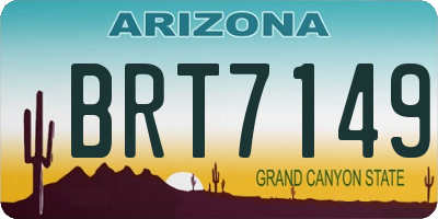 AZ license plate BRT7149