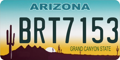AZ license plate BRT7153
