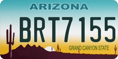 AZ license plate BRT7155