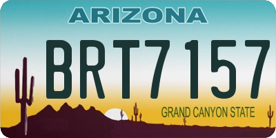 AZ license plate BRT7157