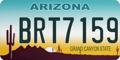 AZ license plate BRT7159