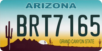 AZ license plate BRT7165
