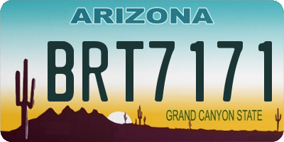 AZ license plate BRT7171