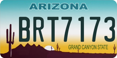 AZ license plate BRT7173