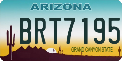 AZ license plate BRT7195