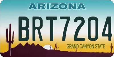 AZ license plate BRT7204