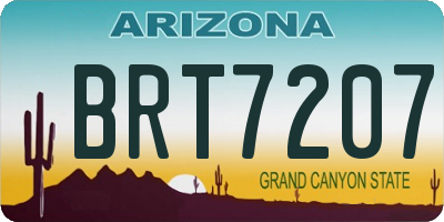 AZ license plate BRT7207