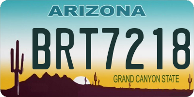 AZ license plate BRT7218