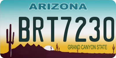 AZ license plate BRT7230