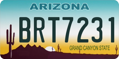 AZ license plate BRT7231