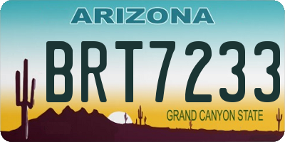 AZ license plate BRT7233