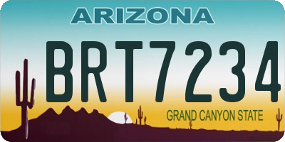 AZ license plate BRT7234
