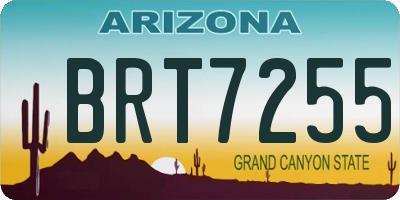 AZ license plate BRT7255
