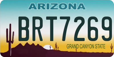 AZ license plate BRT7269
